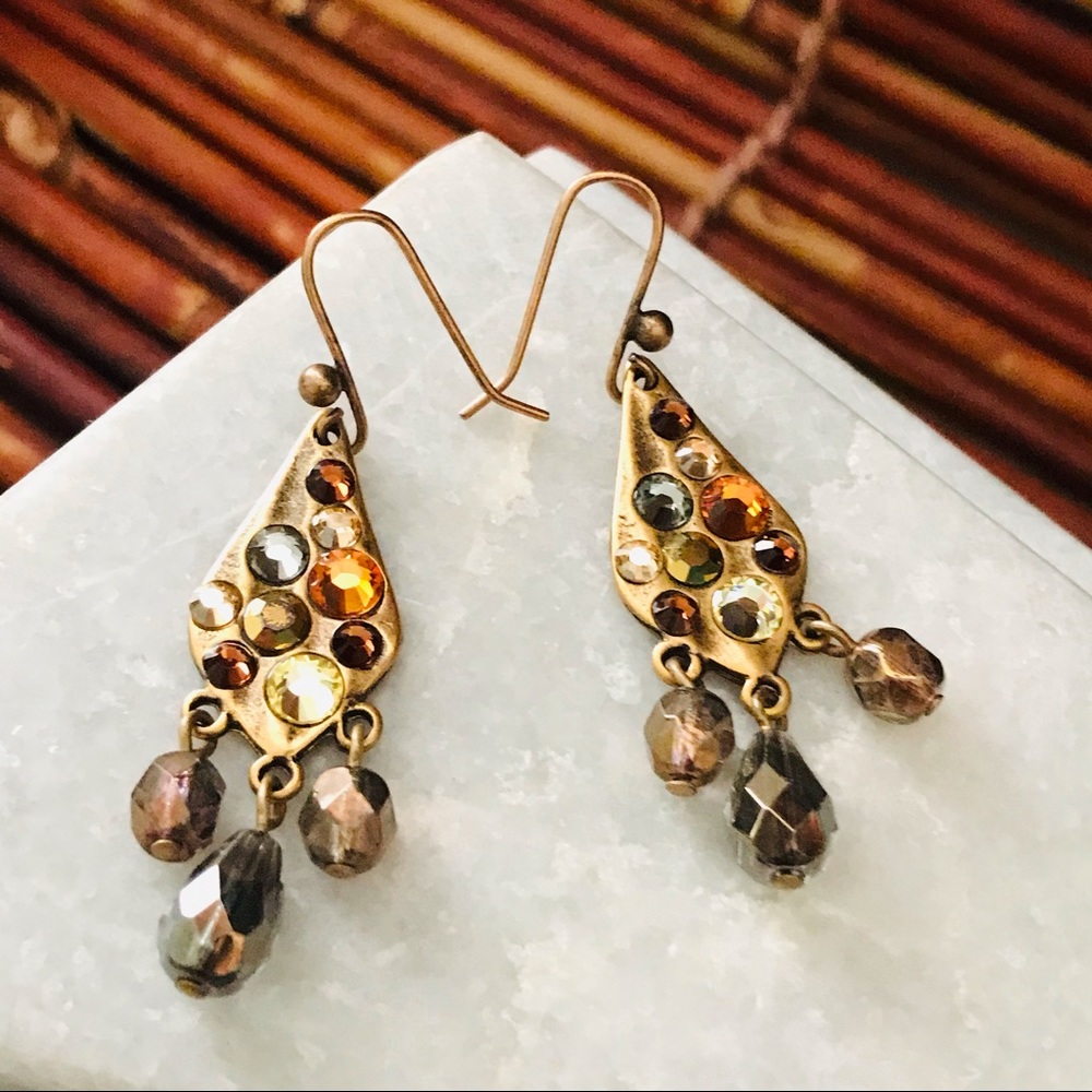 Chico’s Gold Tone Multi Colored Stone Earrings